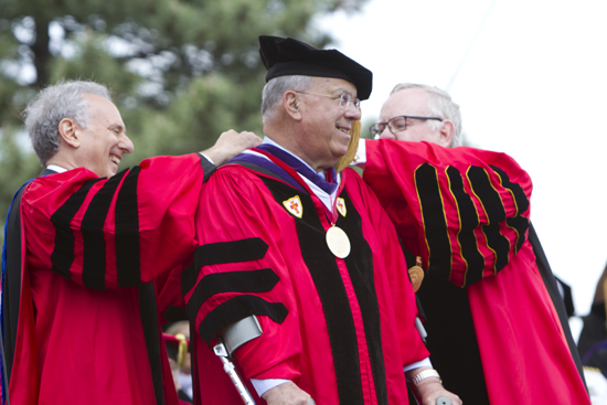 Boston University 140th Commencement, Mayor Thomas M. Menino Mayor Thomas M. Menino receives Boston University Medallion, Boston University 140th Commencement Ceremony