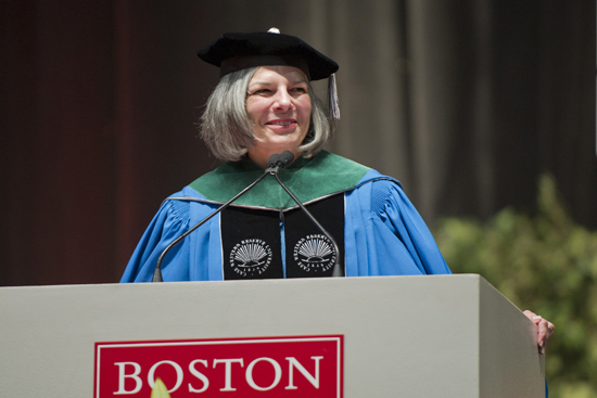 Julie Gerberding, first woman to head the Centers for Disease Control, Merck Pharmaceuticals, Boston University BU School of Public Health SPH Convocation 2013