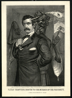 The American Civil War: Treasures from the Vault, Satan tempting John Wilkes Booth Etching of Satan tempting John Wilkes Booth, The American Civil War: Treasures from the Vault, Boston University Howard Gotlieb Archival Research Center
