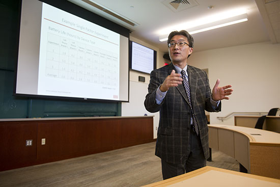 SMG technology updates, Apple TV and flanking LCD screens Boston University BU, School of Management SMG, new curriculum