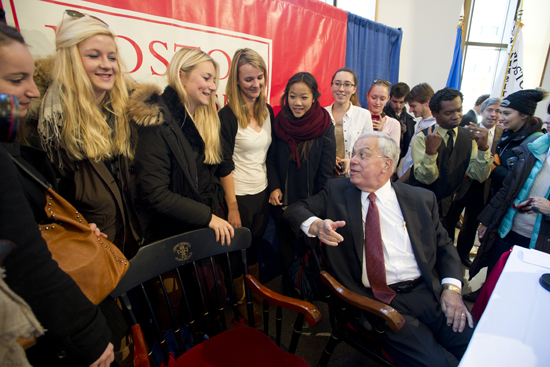 Boston University BU, President Robert A. Brown, Mayor Thomas M. Menino joins Boston University BU, Initiative on Cities IoC