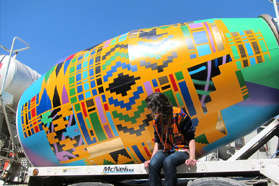 Andrea Bergart, cement truck murals, cement truck art