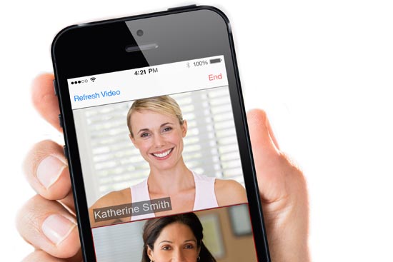 Catherine Anderson, marketing and PR manager for American Well Systems, promotes an app that connects doctors and patients by video call. Photo courtesy of American Well