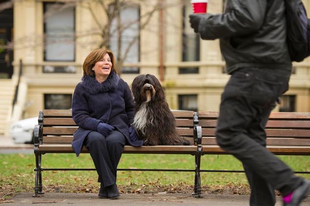 Gloria Waters and her pet dog Rufus