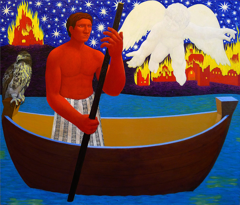 Pandemonium, oil on panel, 2014, by Aaron Norfolk
