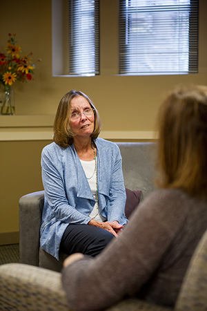 Bonnie Teitleman meeting with a client