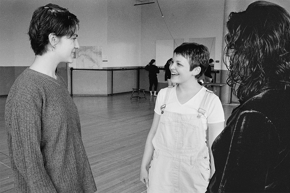 Ginnifer Goodwin participates in a Boston University College of Fine Arts combat class as a student in 1999