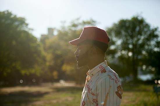 Side profile shot of Joshua Hinnant