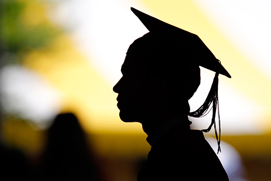 silhouette of graduate