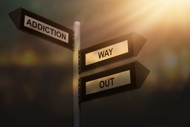Addiction way out problem sign.