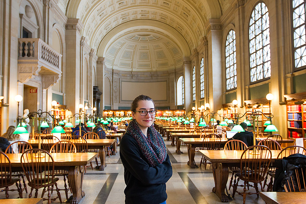 Lisa Rosinsky inside Boston Public Library