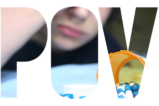 adolescent with pills