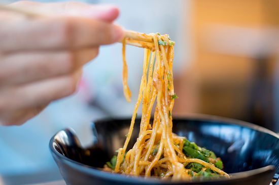 The spicy garlic stir-fry packs on the heat, living up to its name.