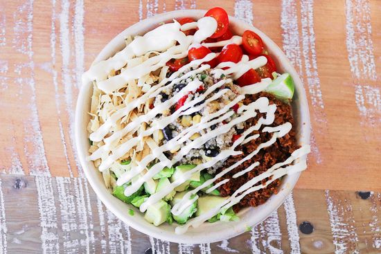 The quinoa taco salad is one of the most popular lunch entrées.