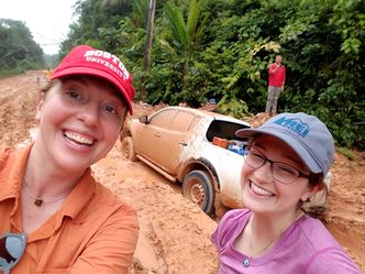 Julie Klinger's truck is stuck in a muddy road outside of San Gabriel, Brazil.