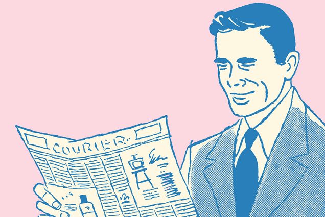 Man reading newspaper