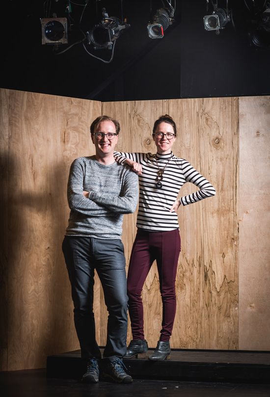 Playwright Walt McGough (GRS’10) (left) and director M. Bevin O’Gara (CFA’04)