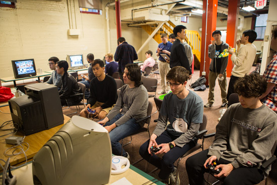 smash bros society gathers in the basement