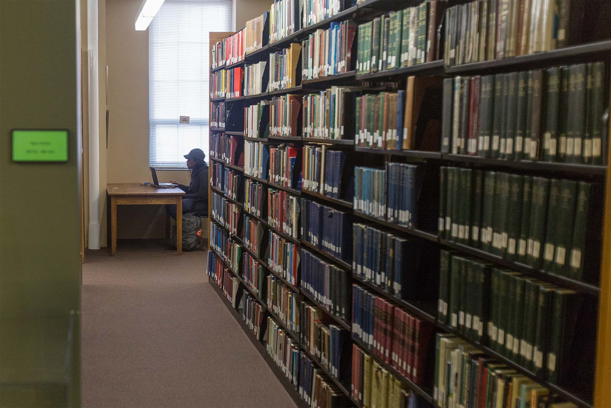 Interior view of the School of Theology library at Boston University.