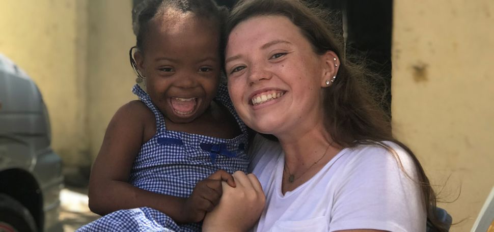 Tess Pollins and her new adopted sister, Ramla