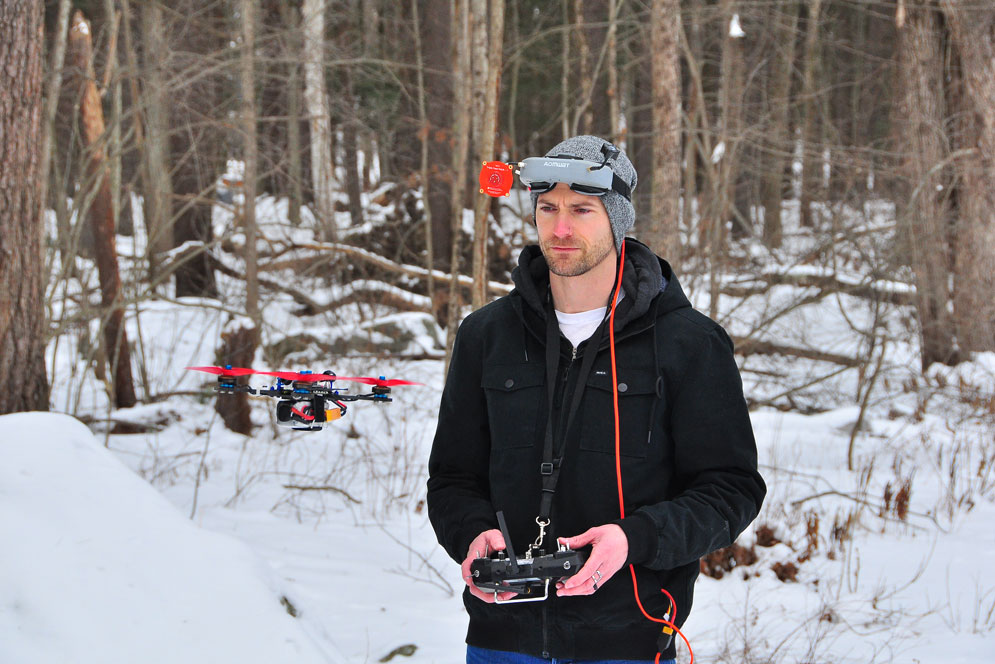 Photograph of Wil Koch flying his drone