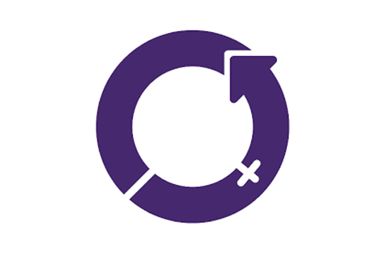 Purple International Women's Day logo on white background