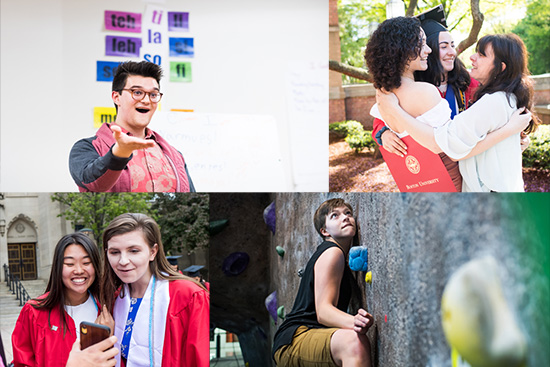 Composite image of Boston University students Sam DeSoto, Jess Silva, Lisa Hong, and Kayla Furbish