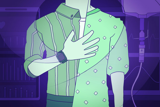 illustration of a person who is half patient half data scientist