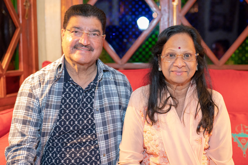 B. R. Shetty, with his wife, C. R. Shetty