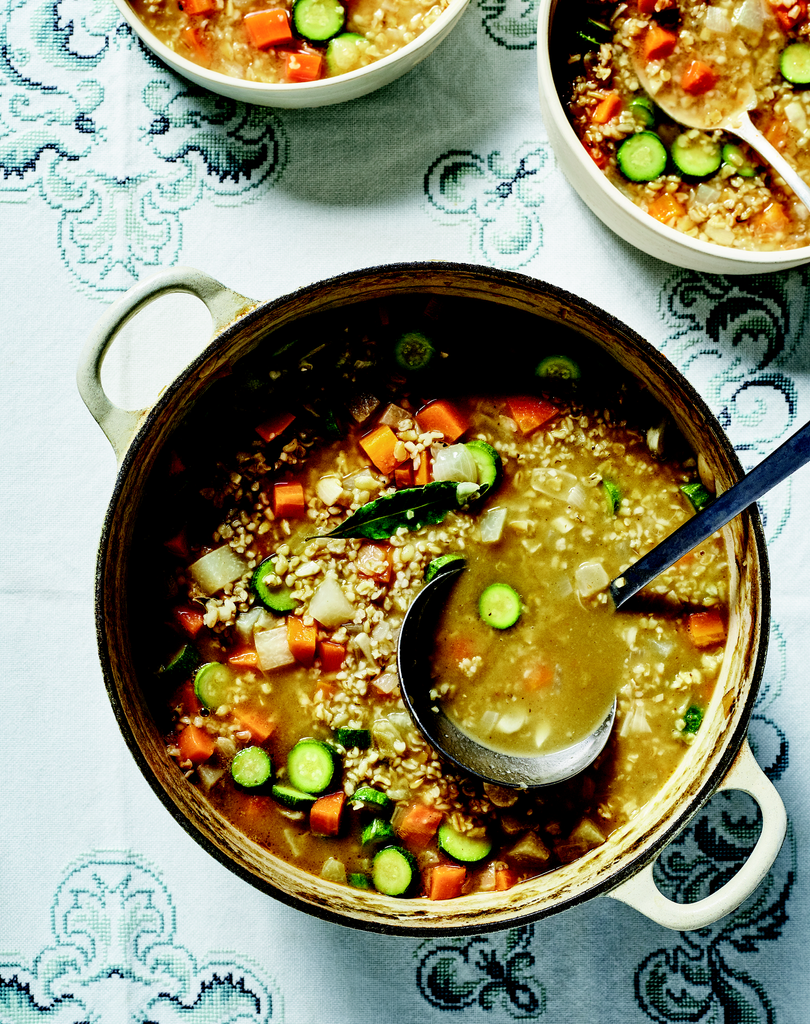 Bowls of Freekah Vegetable Soup