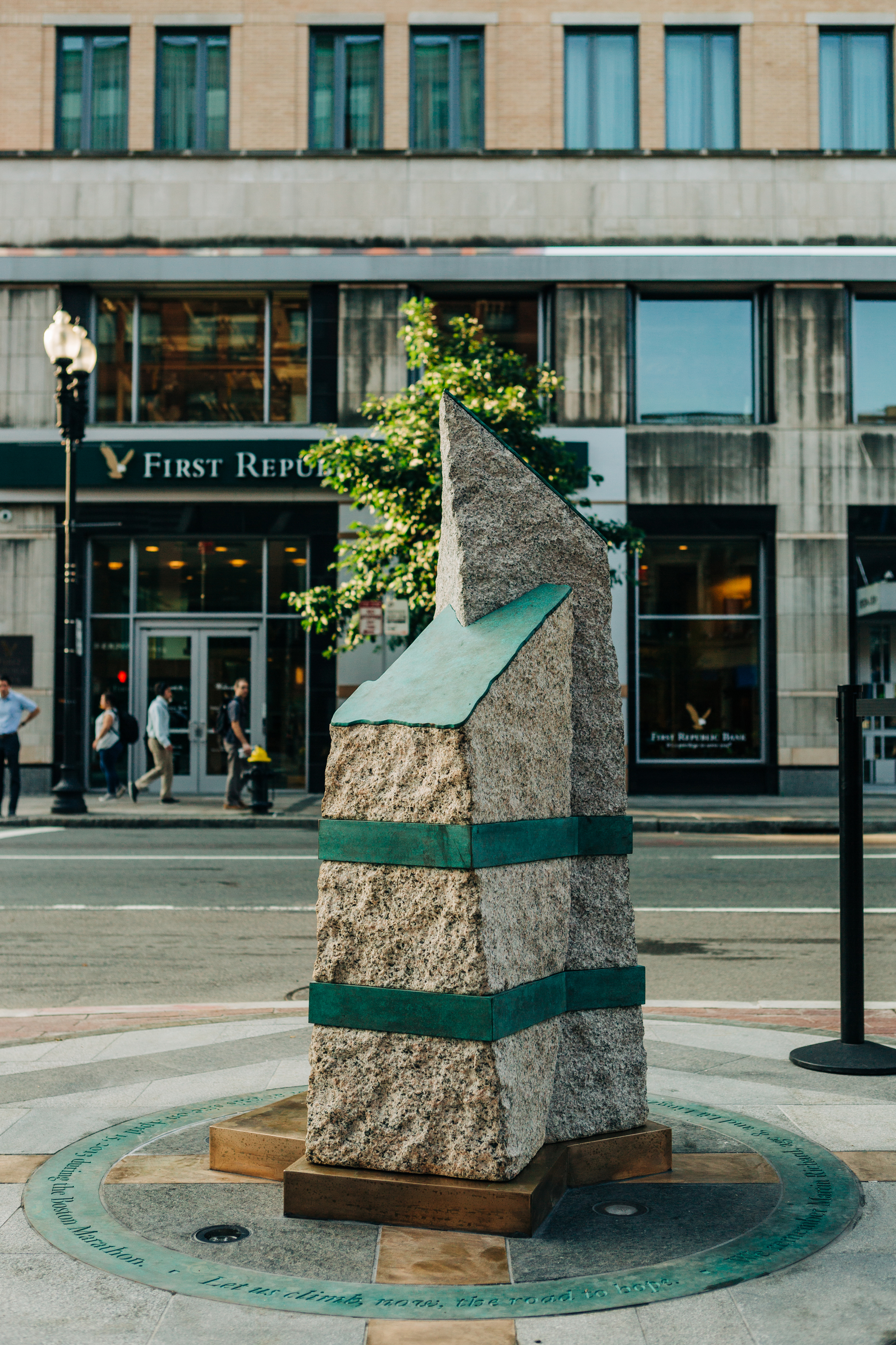 The Boston marathon marker