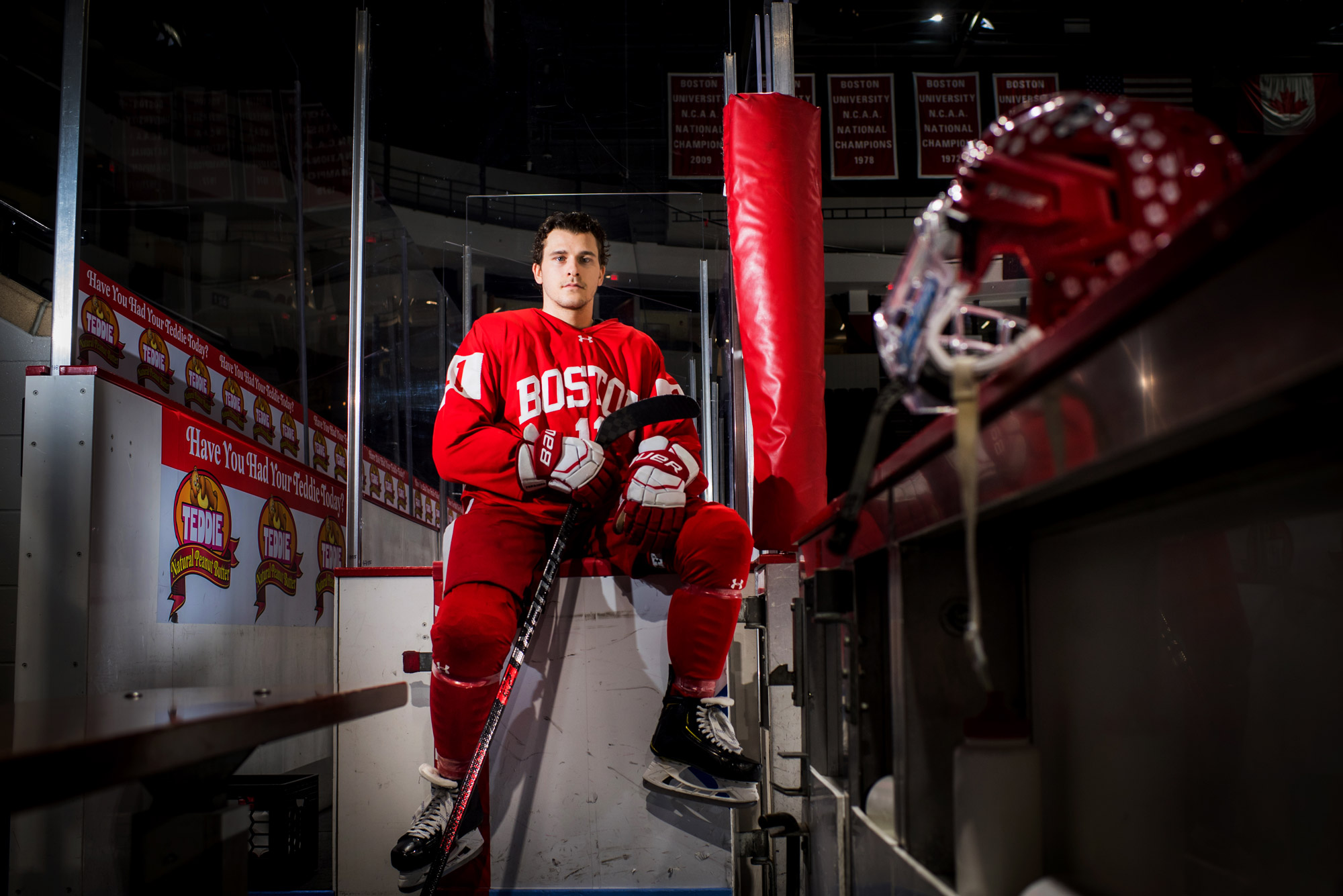 A portrait photo of Terrier men's ice hockey captain Patrick Curry.