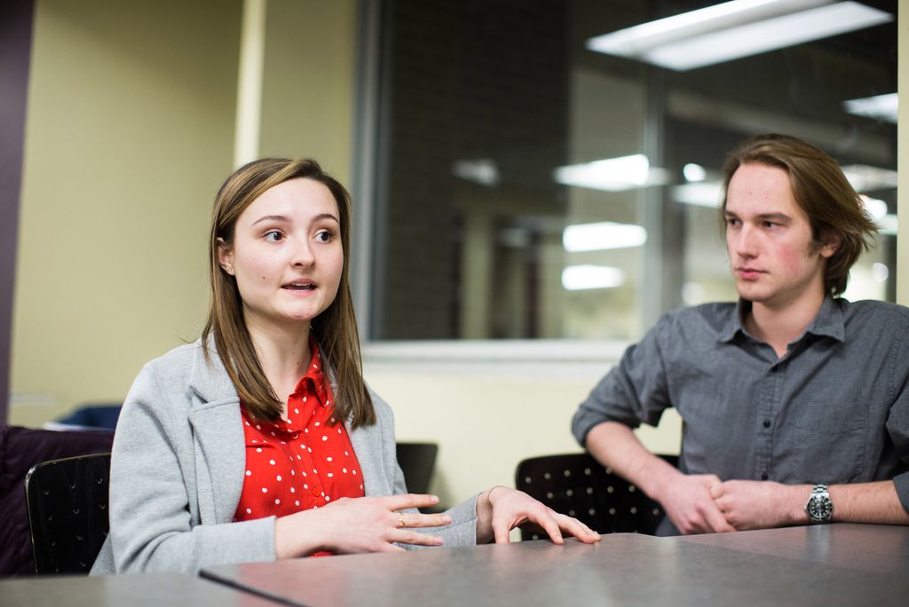 Grace Ferguson (COM'22) and Case van Stook (COM'22) chat about their experiences with the Howard Thurman Center