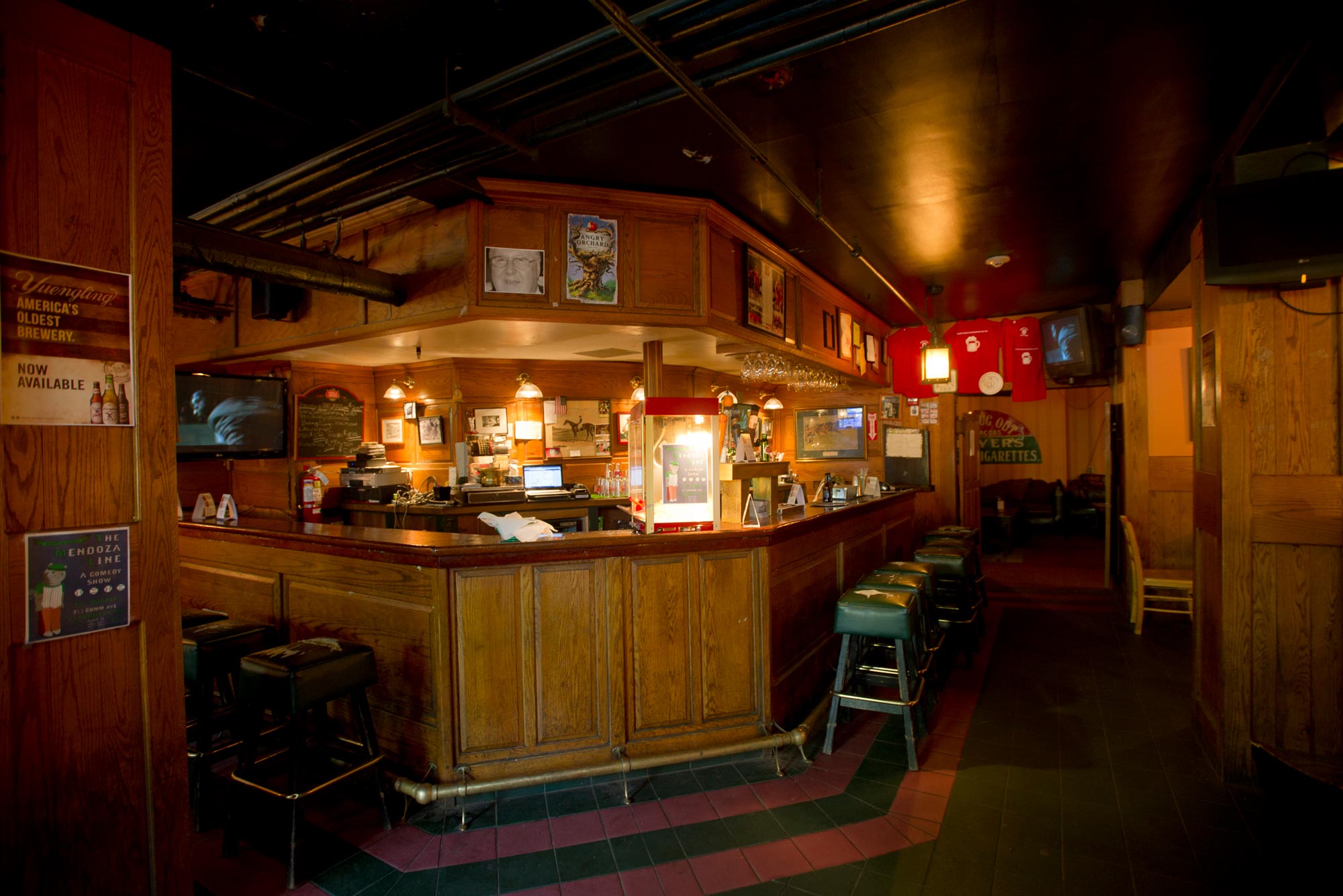 A photo of the bar at the Dugout.