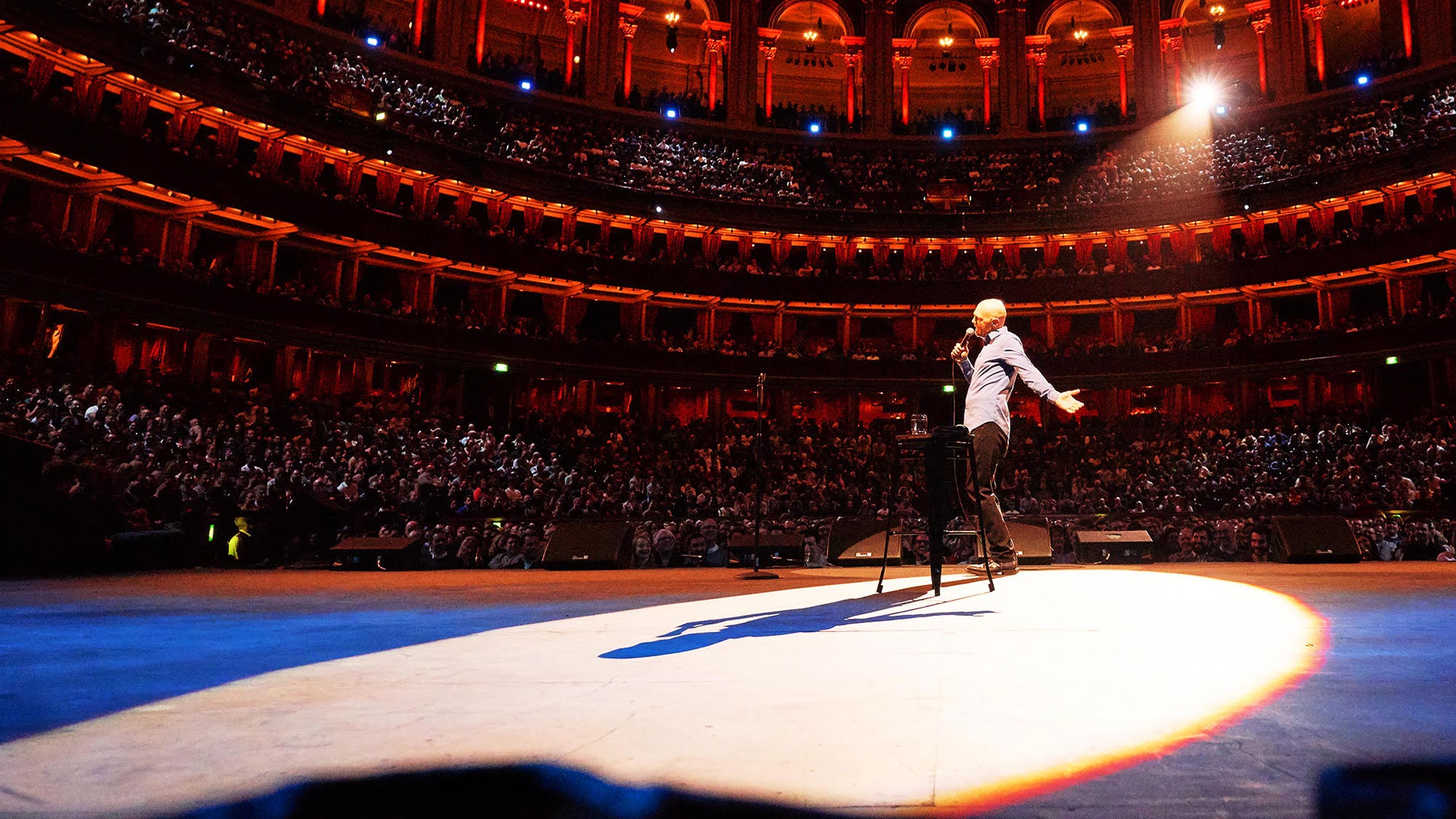 A photo from Bill Burr's comedy special Paper Tiger