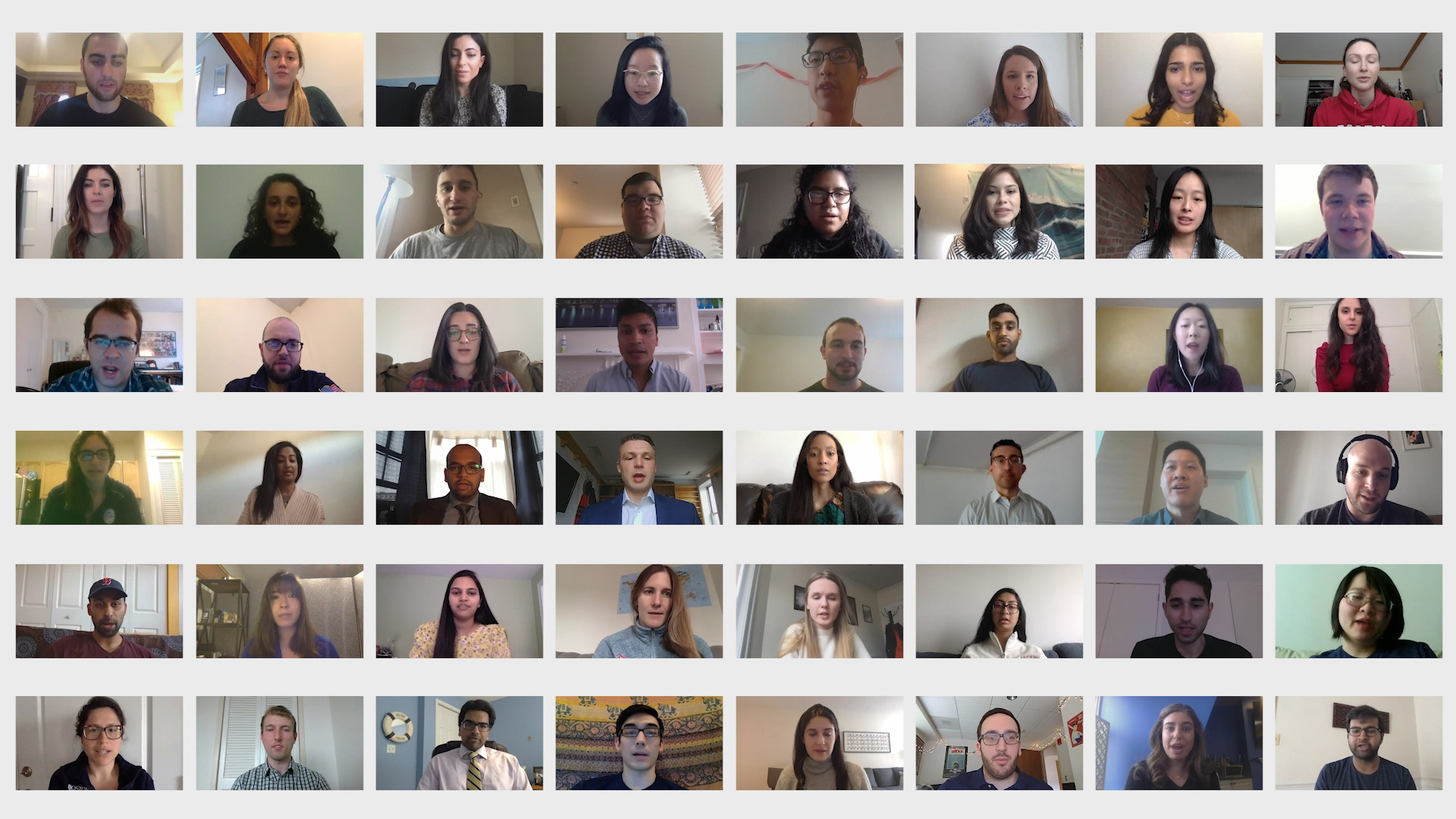 A photo of students taking the hippocratic oath via Zoom