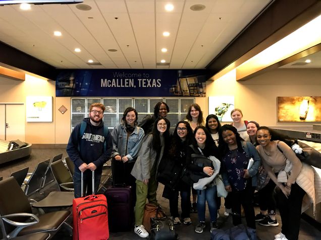 A photo of the group at the Mcallen airport