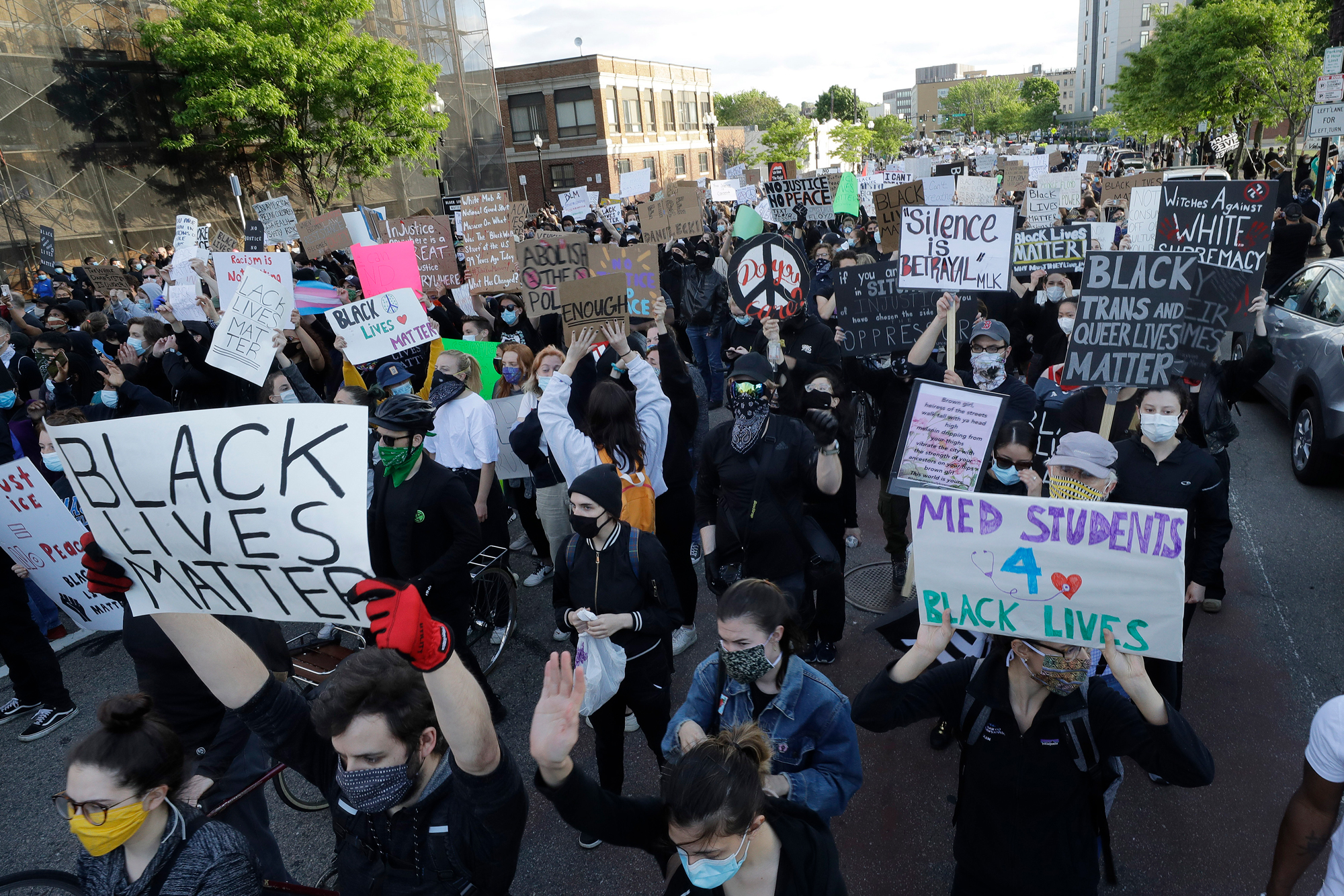 A photo of protests in Boston on May 31, 2020