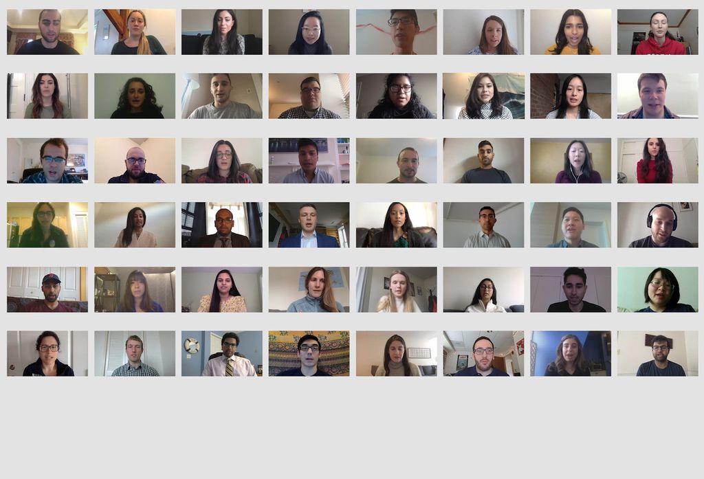 Photo of MED Class of 2020 on Zoom.