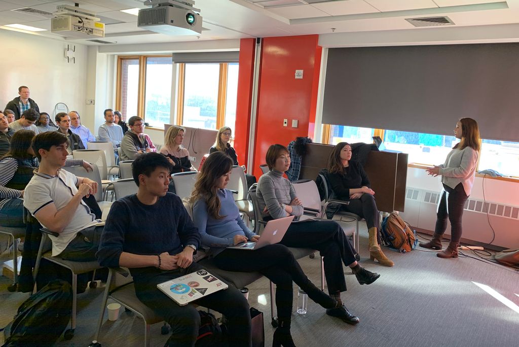 At another seminar, Chang Tang (CAS’16, LAW’20) describes the legal ins and outs of startup financing.