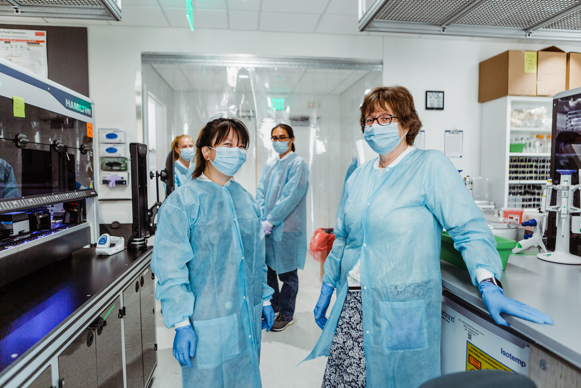 A photo of the team at BU's COVID-19 testing lab
