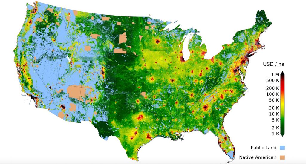 Estimated fair market value of all properties in the United States.