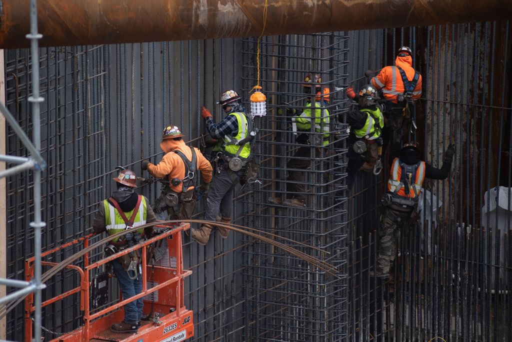Crews working at the new Center for Data Sciences