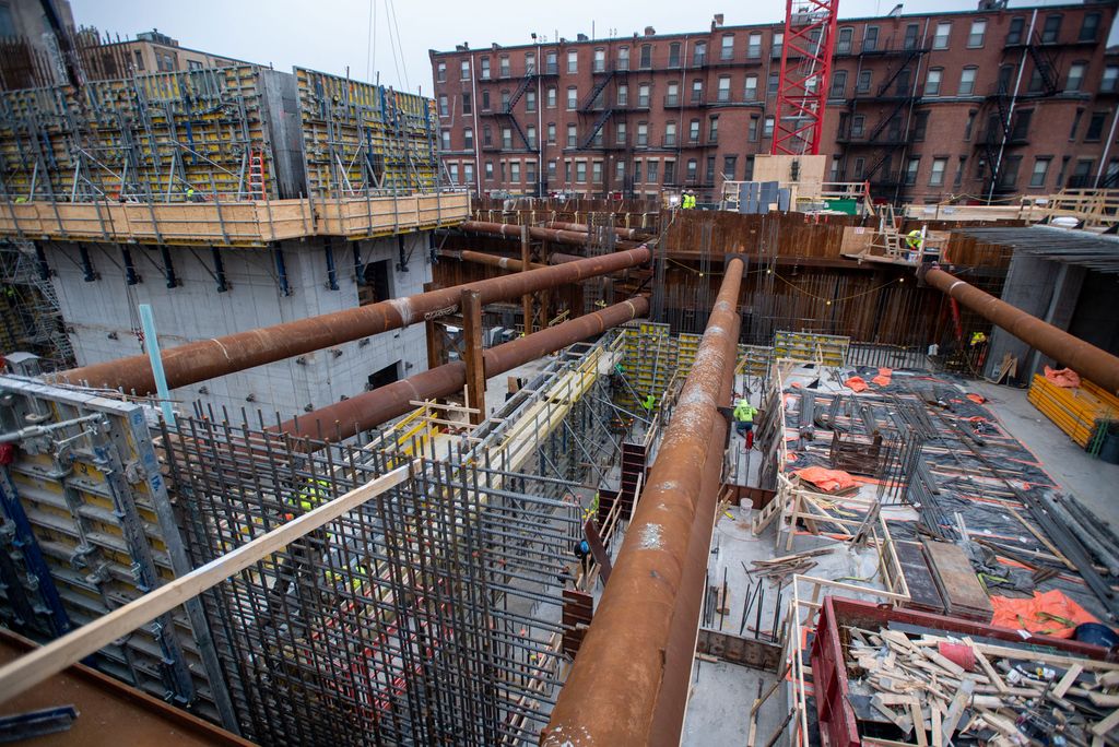 Crews working at the new Center for Data Sciences