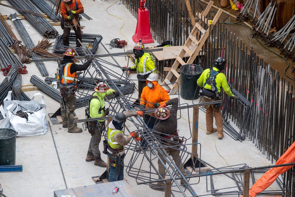 Crews working at the new Center for Data Sciences