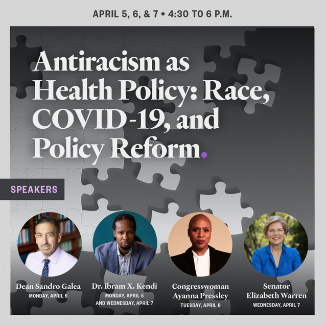 A flyer for the event "Antiracism Health Policy: Race, COVID-19, and Policy Reform"
