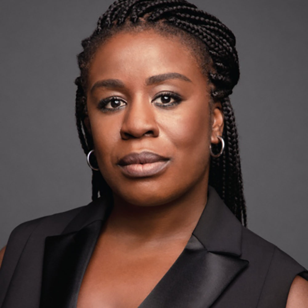 Photo: Portrait of Uzo Aduba, a black women and actress.