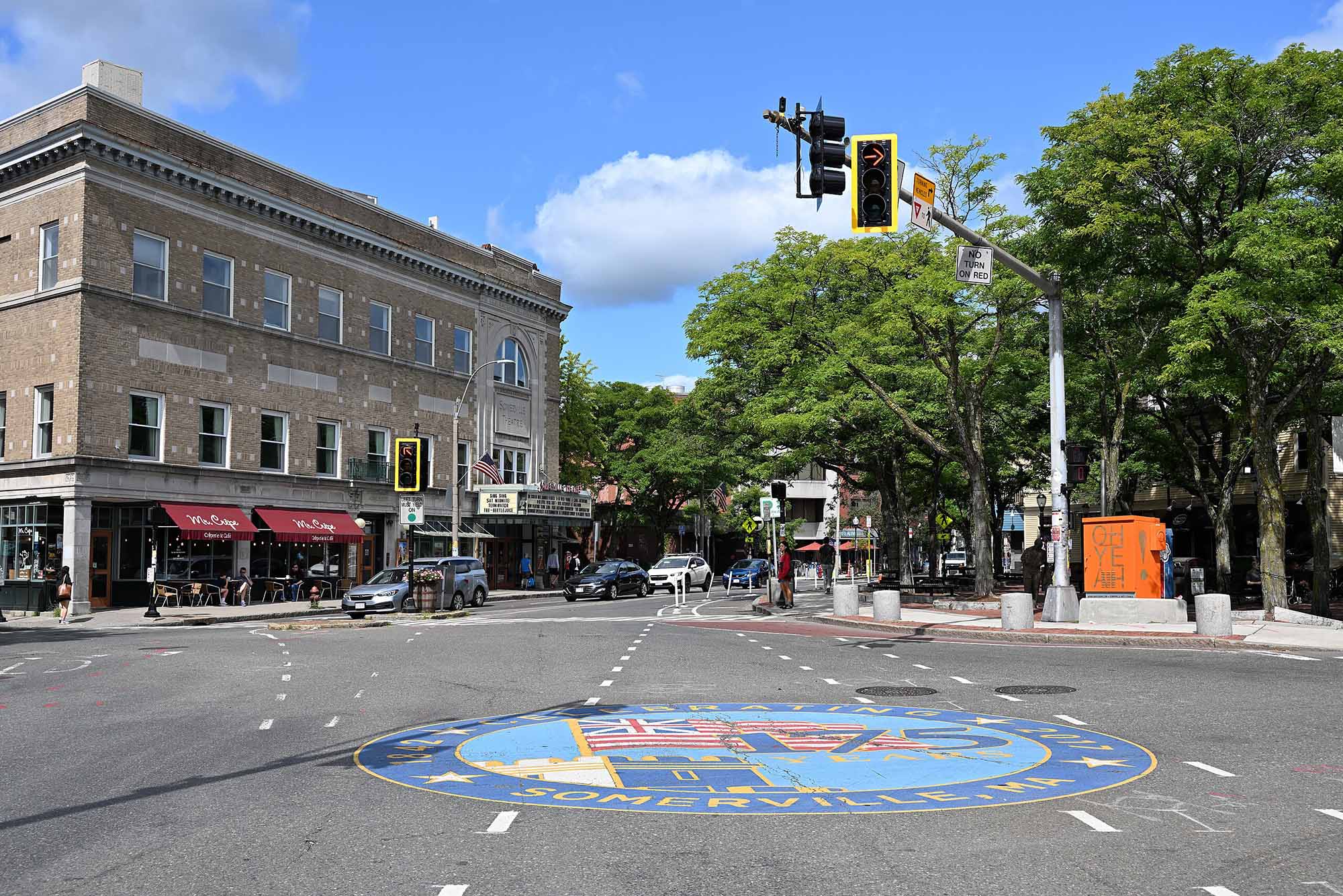 Photo: A street within Davis Square in Somerville, MA