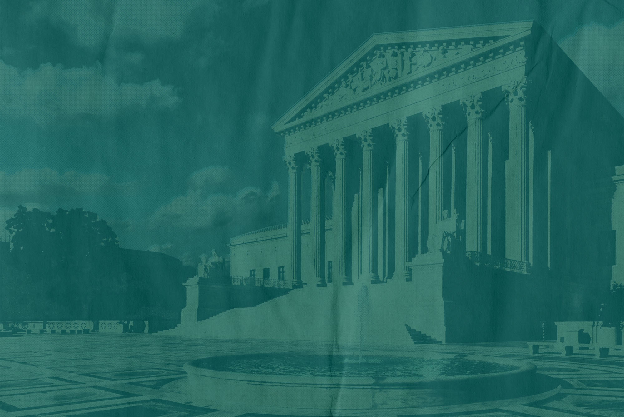 A photo of the US Supreme Court with a green overlay.