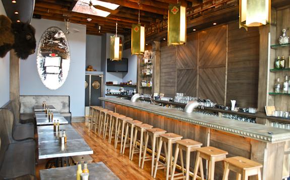 A photo of the bar at Lone Star Taco Bar in Allston, MA